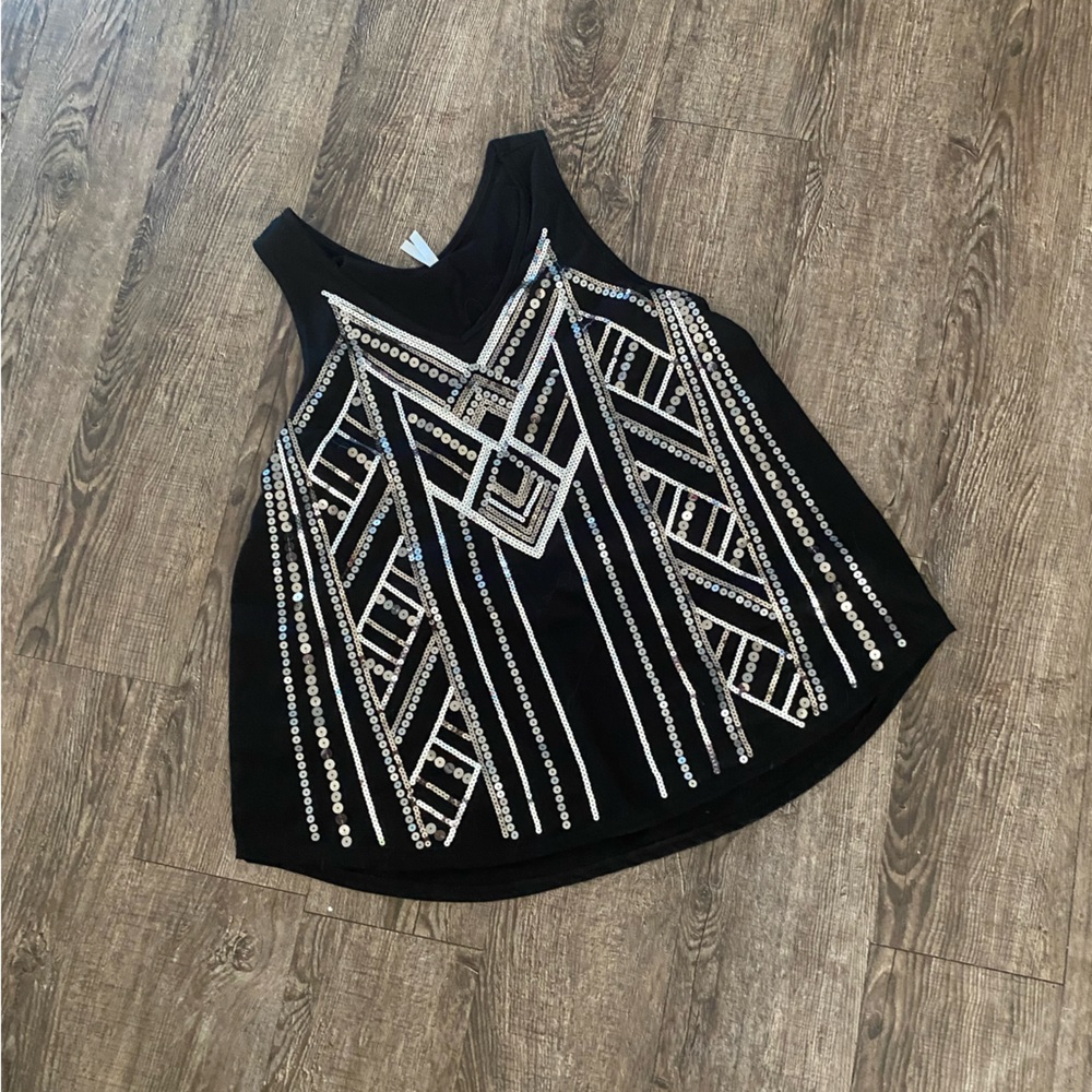 Black/Silver Bling Vanity Tank